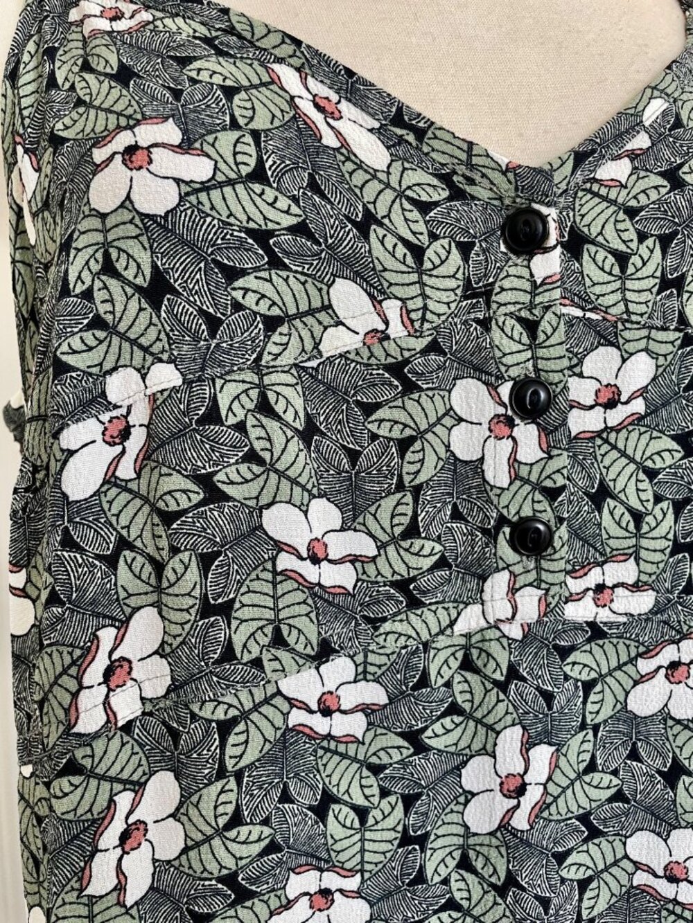 Flax Adjustable Spaghetti Strap Floral Tropical Print Maxi Summer Dress Medium - Picture 5 of 12